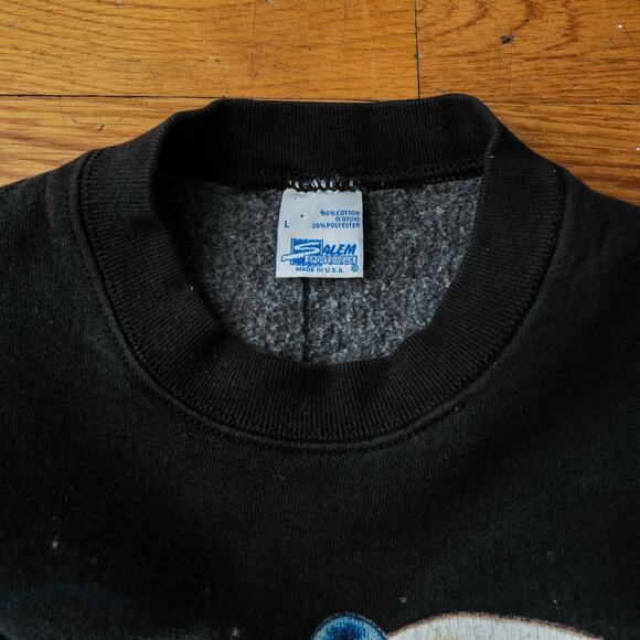 1993 Vintage Dallas Cowboys NFL Taz Looney Tunes Retro Sweatshirt Salem‎ L Black - Picture 4 of 9